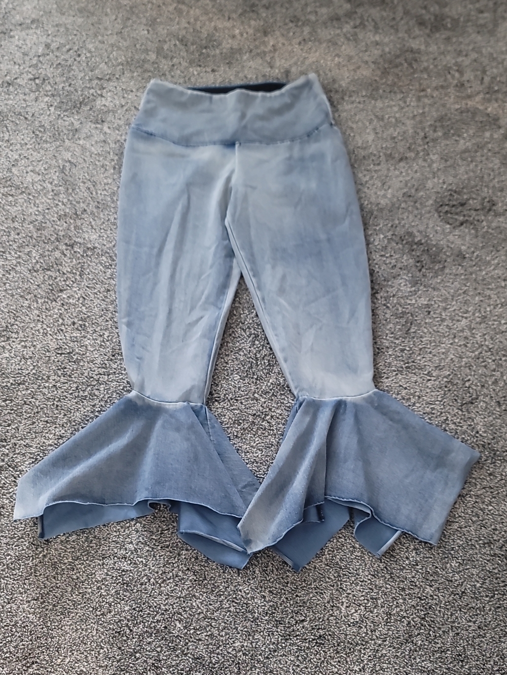 Girls Blue Ruffled Flare Bottoms - Brand Unknown